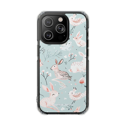 Whimsical Bunny Blossom - Clear Impact iPhone 14 Phone Case