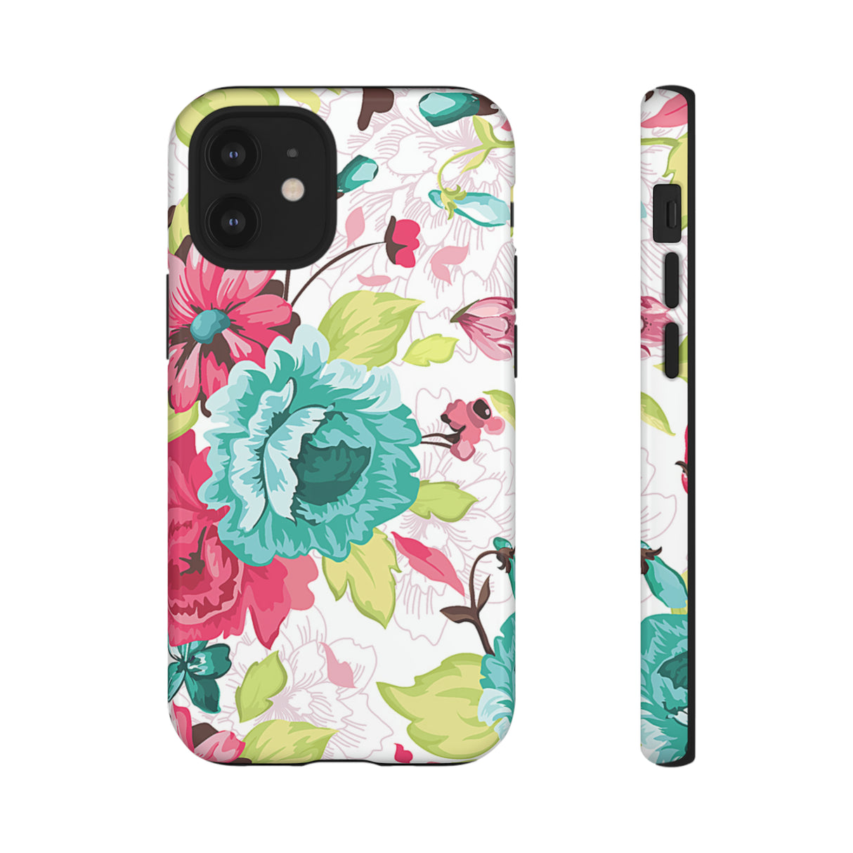 Vintage Flowers Pattern iPhone case (Protective) - Protective Phone Case