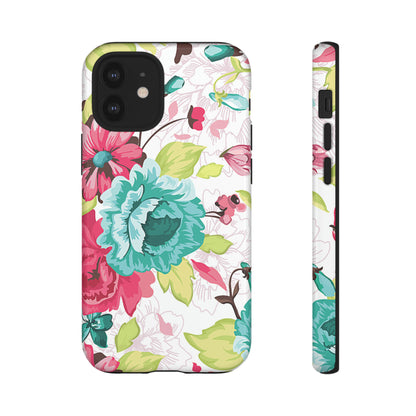 Vintage Flowers Pattern iPhone case - Protective Phone Case