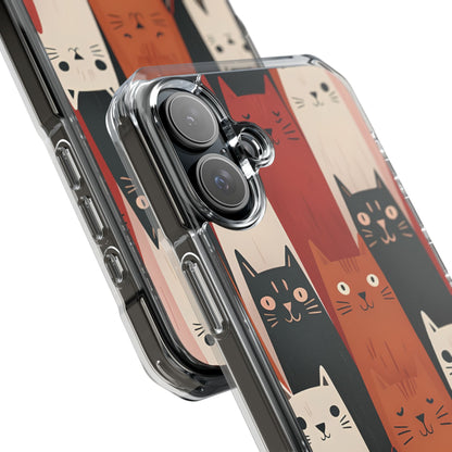 Elongated Cats Black iPhone 16 Plus Case - Impact