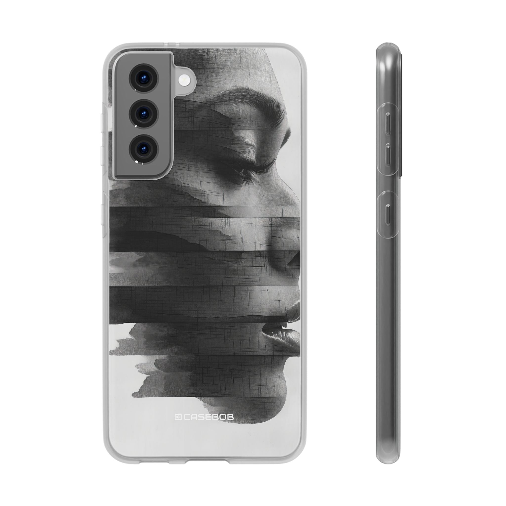 Abstract Glitch Portrait | Flexible Phone Case for Samsung Galaxy