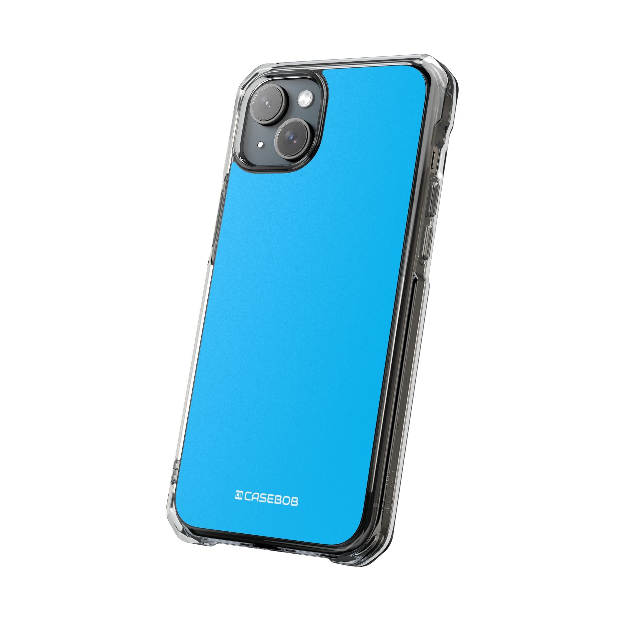 Deep Sky Blue - Clear Impact Case for iPhone