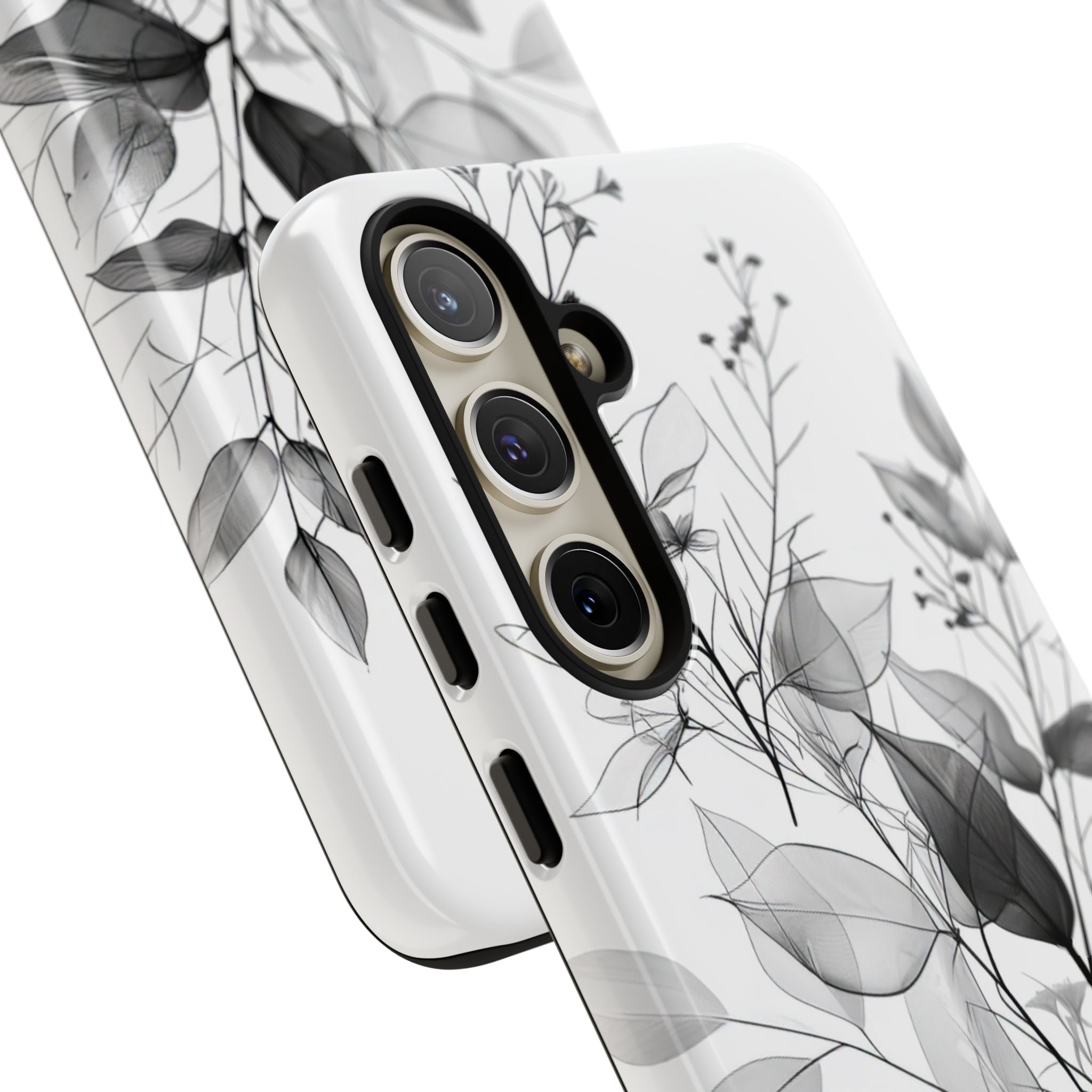 Monochrome Floral Elegance Samsung S24 - Tough Phone Case