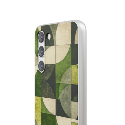 Green Geometric Harmony - Flexi Samsung S23 Phone Case