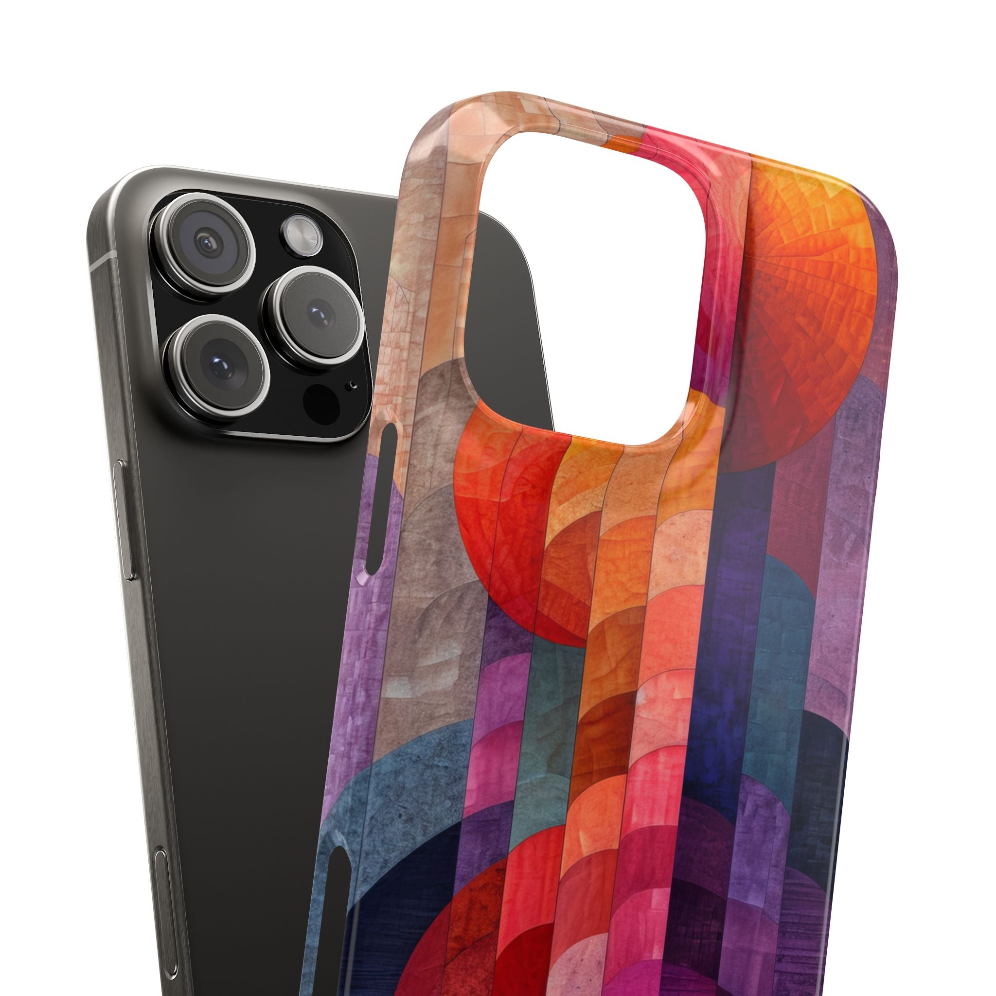 Purple Orange Abstract - Slim iPhone 16 Phone Case