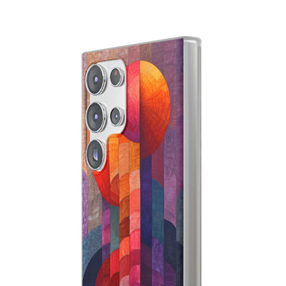 Purple Orange Abstract - Flexi Samsung S23 Phone Case