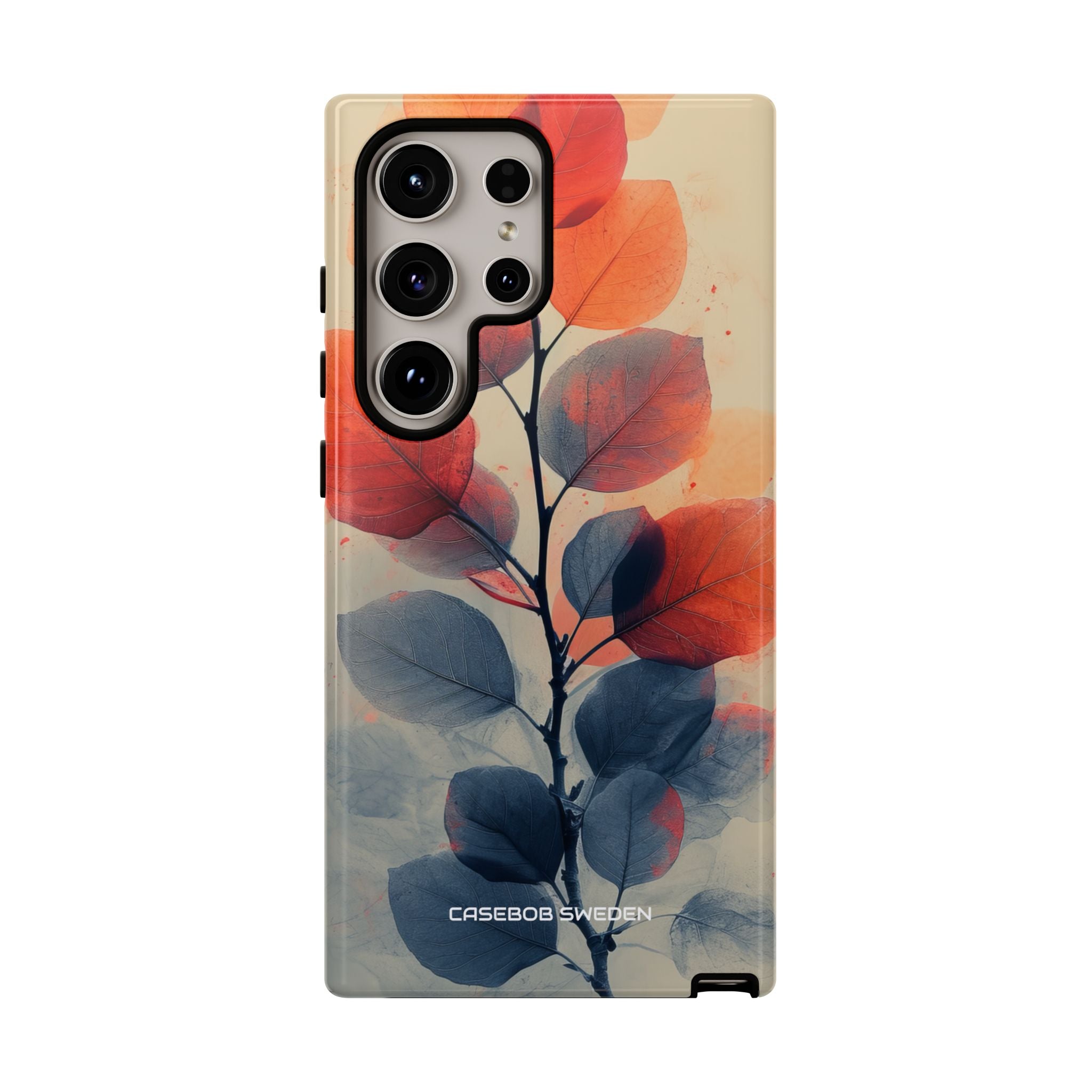 Orange Gray Leaves - Tough Samsung S24 Phone Case