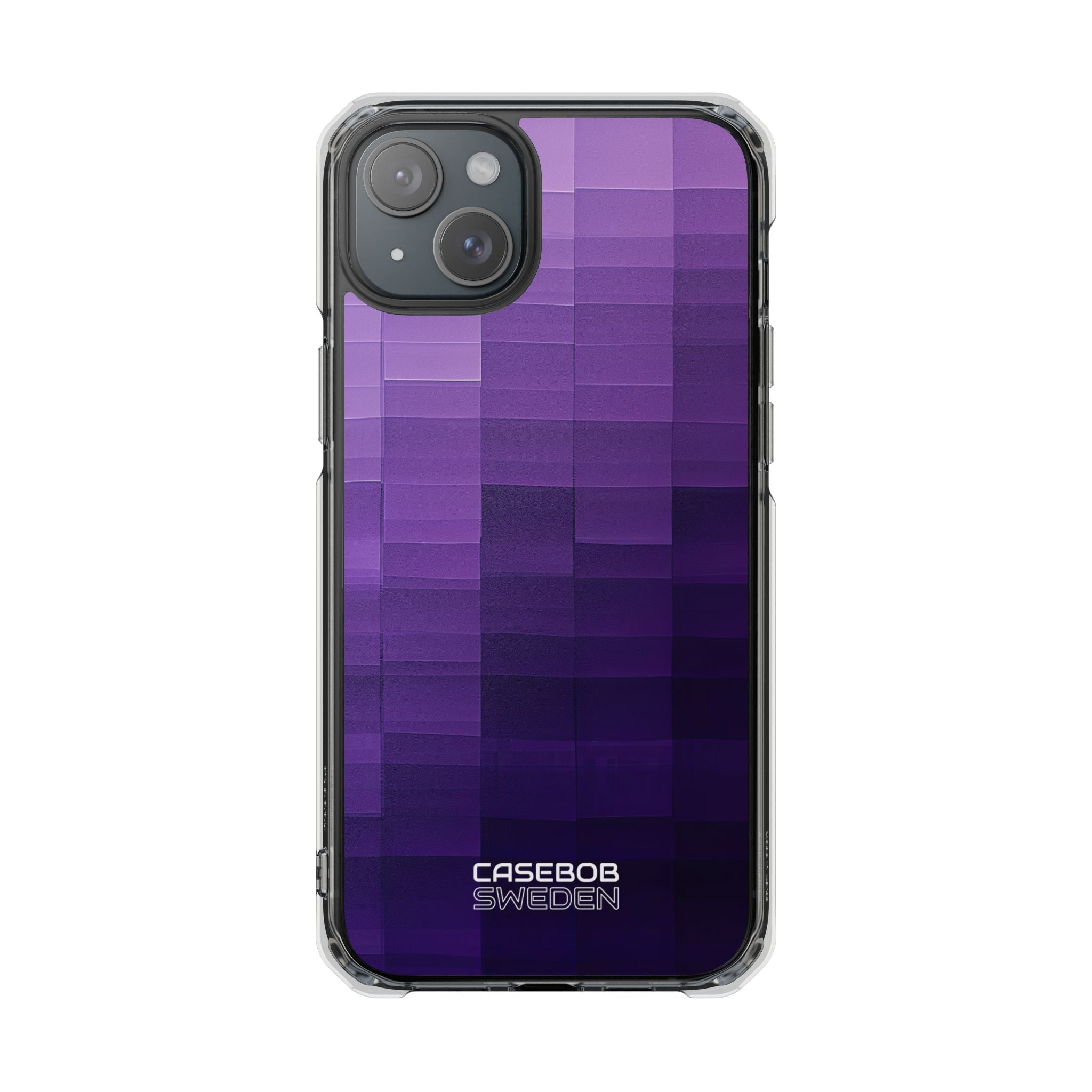Purple Horizon Grid iPhone 15 - Impact Clear+