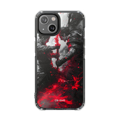 Crimson Blade Clash iPhone Case - Impact