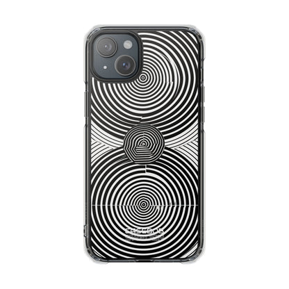Monochrome Spiral Motion iPhone 15 - Impact Clear+