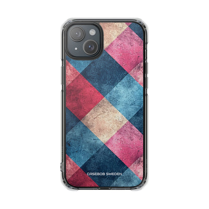 Bold Geometric Squares - Clear Impact iPhone 15 Phone Case