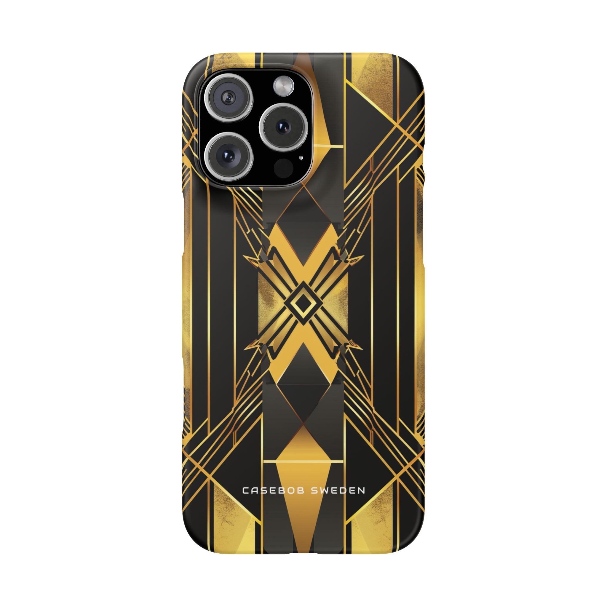 Golden Geometric Elegance iPhone 16 - Slim Phone Case