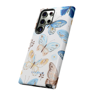 Flying Butterflies, Blue and Yellow iPhone case - Protective Phone Case