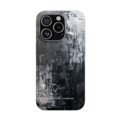 Textured Monochrome Blossom iPhone 15 - Flexi Phone Case