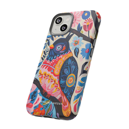 Whimsical Vintage Owl with Floral Charm iPhone 14 - Tough Phone Case