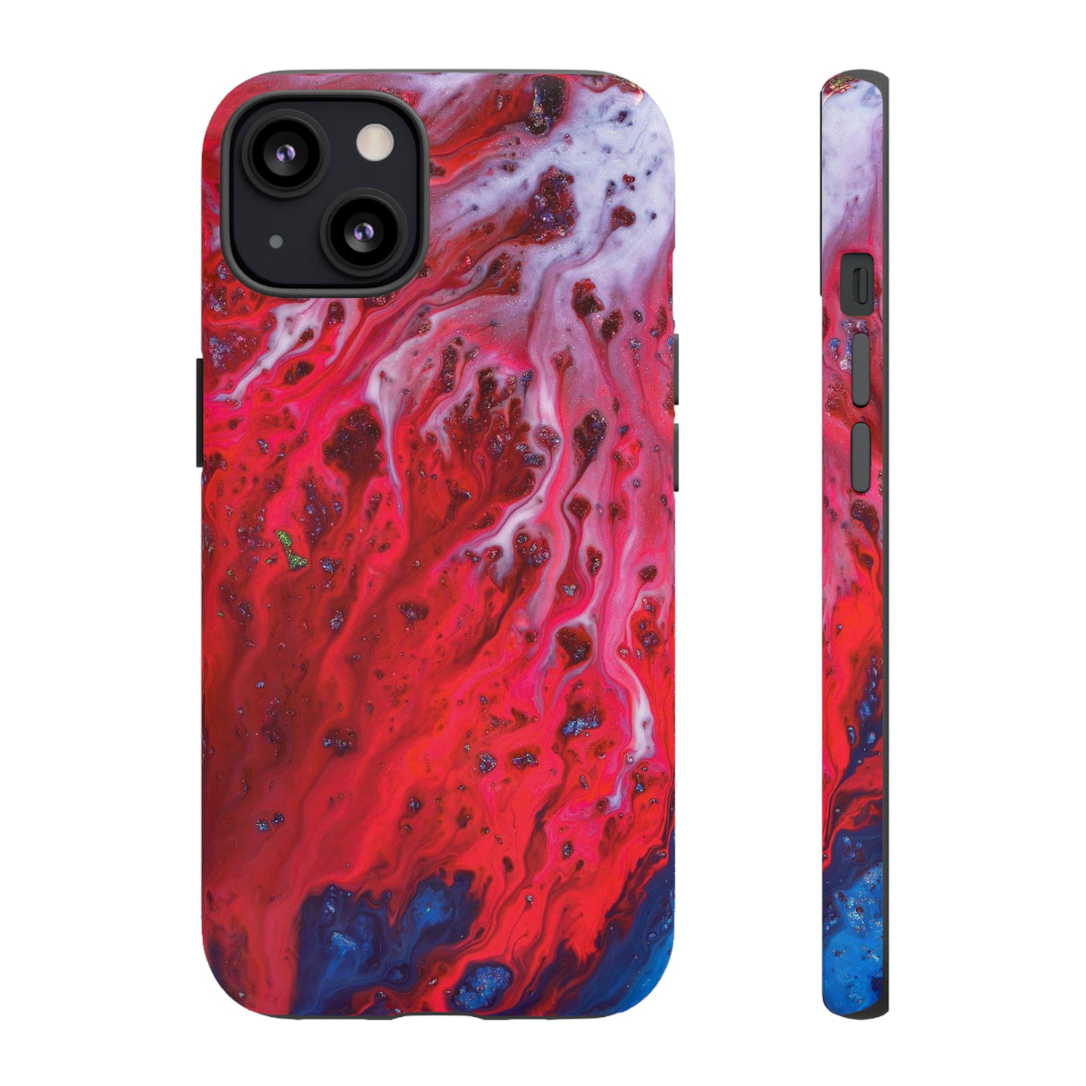 Bright Red Ink Art iPhone Case (Protective) iPhone 13 Matte Phone Case