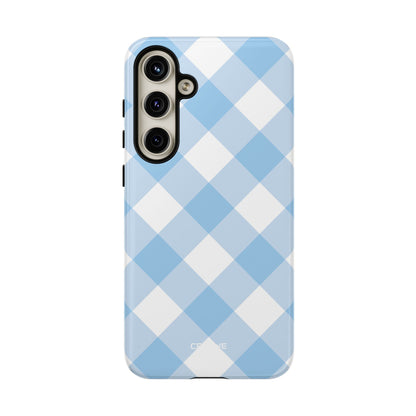 Soft Blue Gingham Elegance - Samsung Case