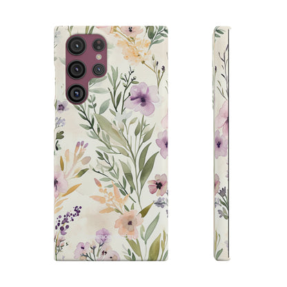 Soft Green Lavender Floral Pattern - Slim Samsung S22 Phone Case