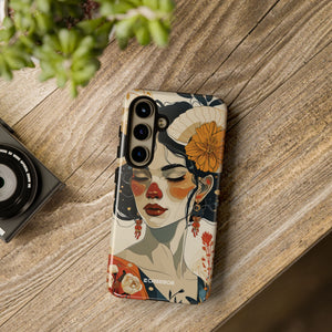 Mythical Serenity: Floral Ram Goddess - For Samsung S24