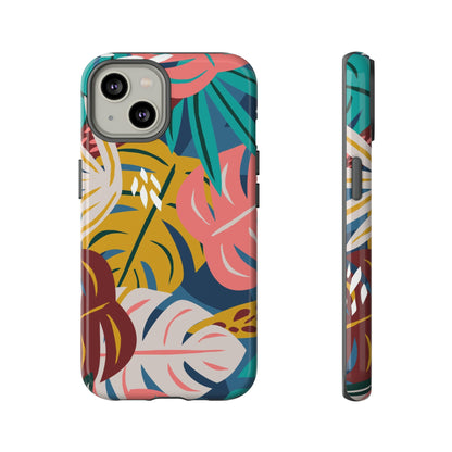 Tropical Leaf Mono - Protective Phone Case