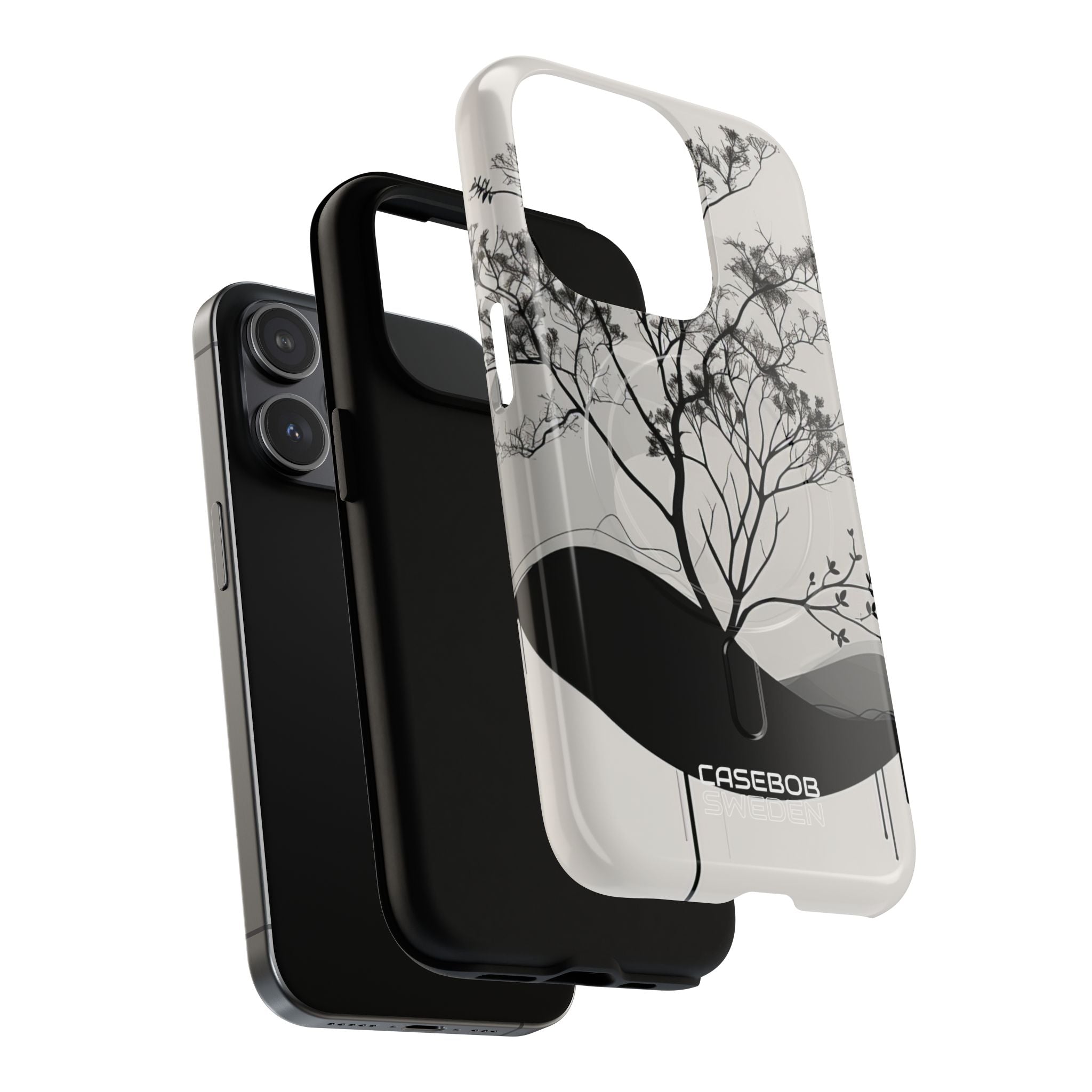 Monochrome Drip Tree iPhone 15 - Tough+
