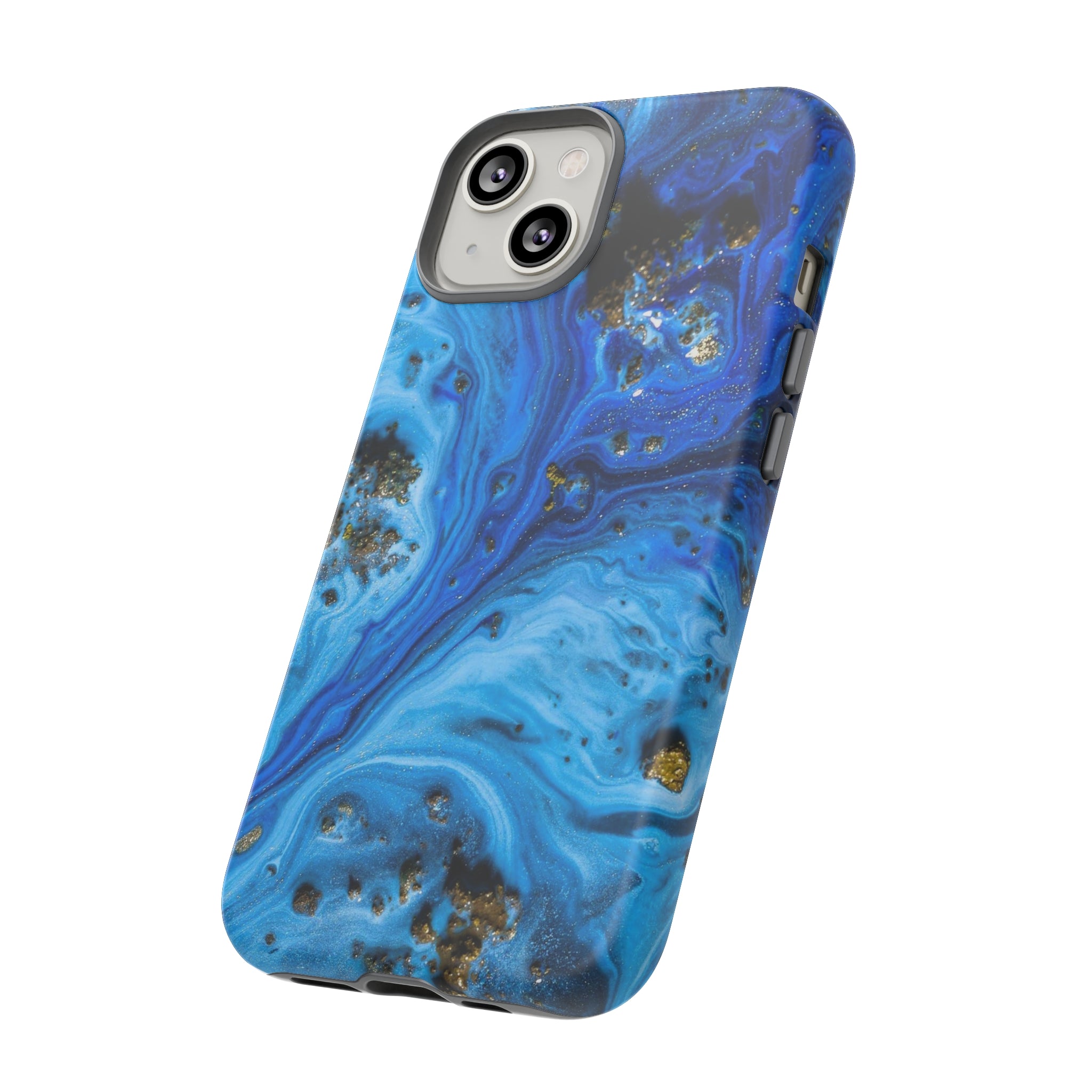 Blue Ice Melt Ink Art iPhone Case (Protective) Phone Case