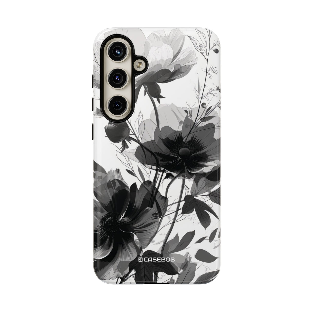 Elegant Monochrome Botanical Elegance - For Samsung S24