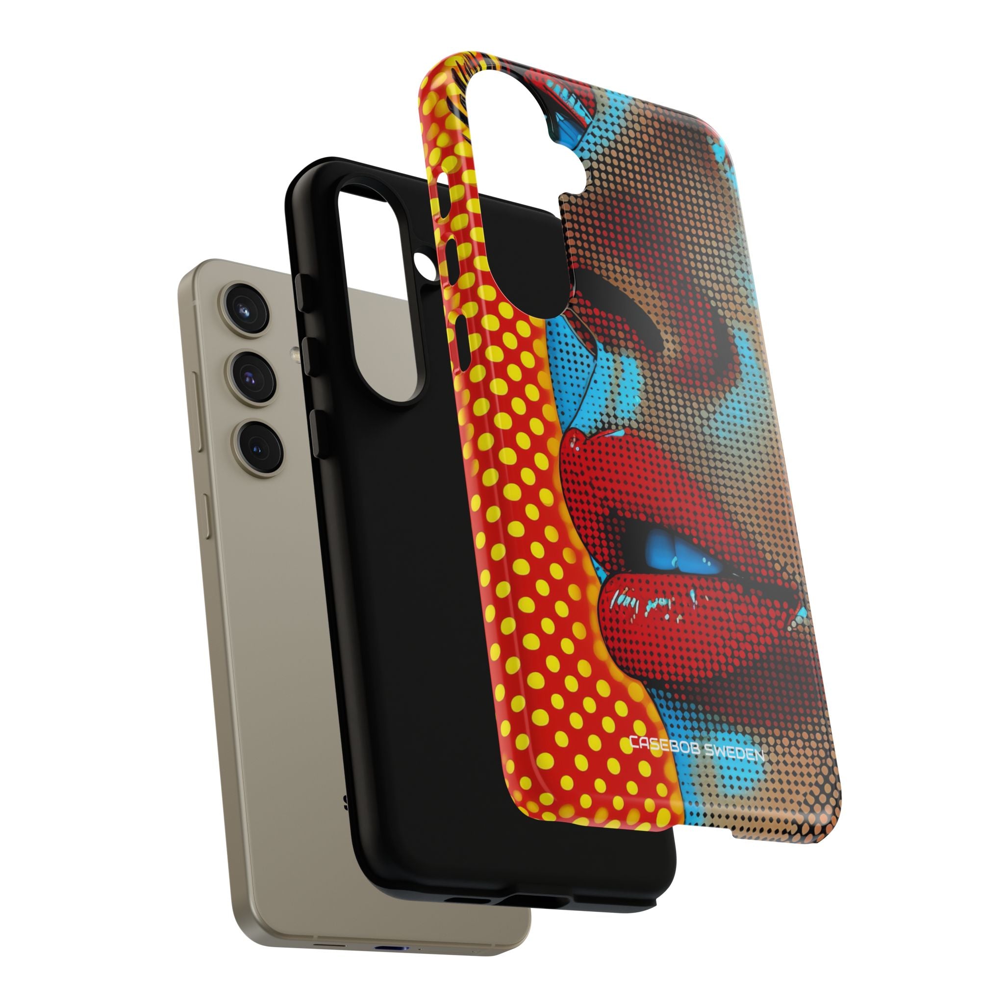 Yellow Red Pop Art Portrait - Tough Samsung S24 Phone Case