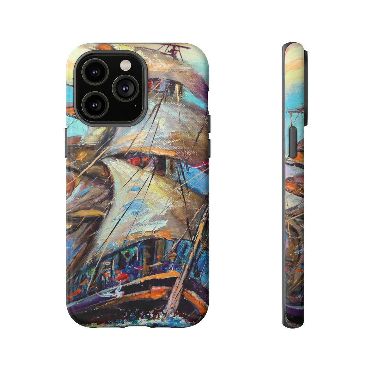 Oil painting - Sailboat - Protective Phone Case