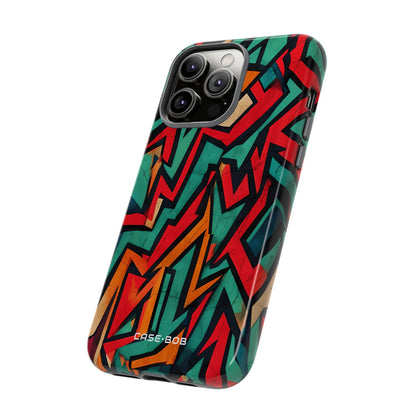 Crimson Zigzag iPhone 14 Pro Max Case - Tough