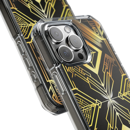 Golden Geometric Opulence iPhone 16 - Clear Impact Phone Case