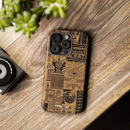Tribal Faces iPhone 15 Pro Case - Tough