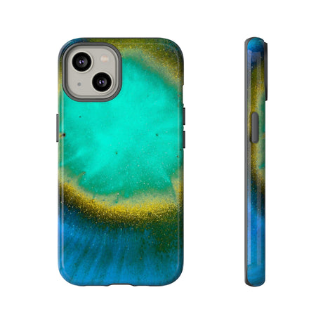 Green Yelly Ink Art iPhone Case (Protective) iPhone 14 Glossy Phone Case