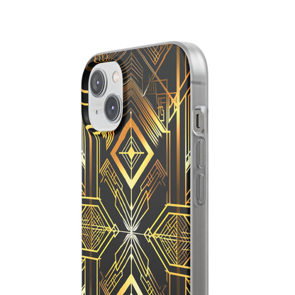 Golden Geometric Opulence iPhone 14 - Flexi Phone Case