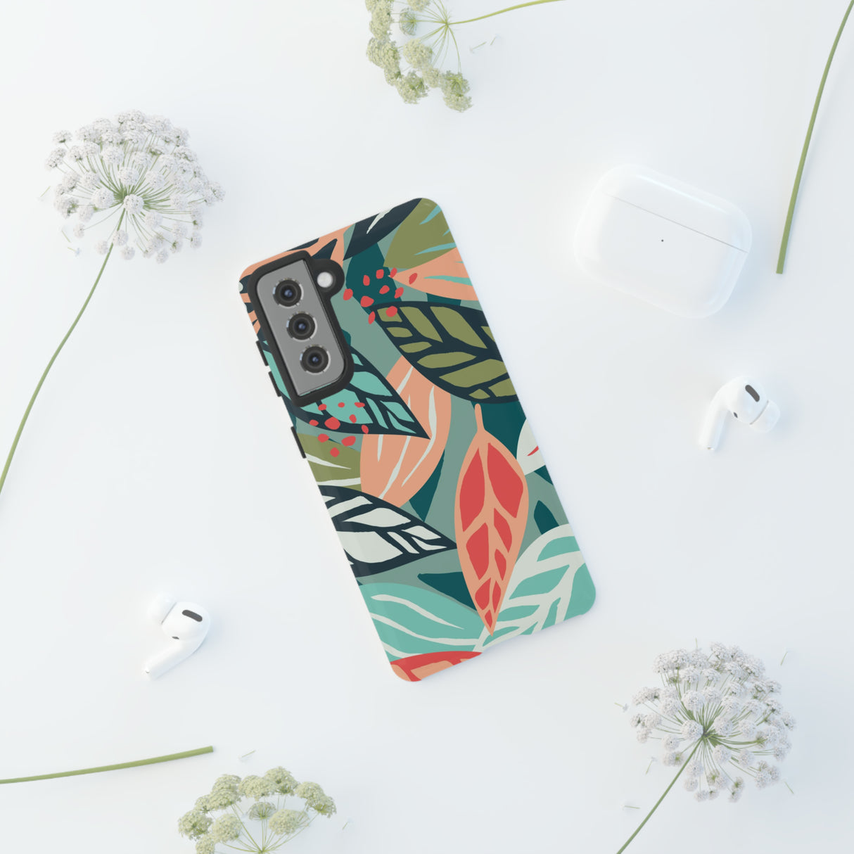 Mixed Tropical Leaf - Protective Phone Case