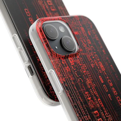 Crimson Glyphs iPhone 15 Case - Soft