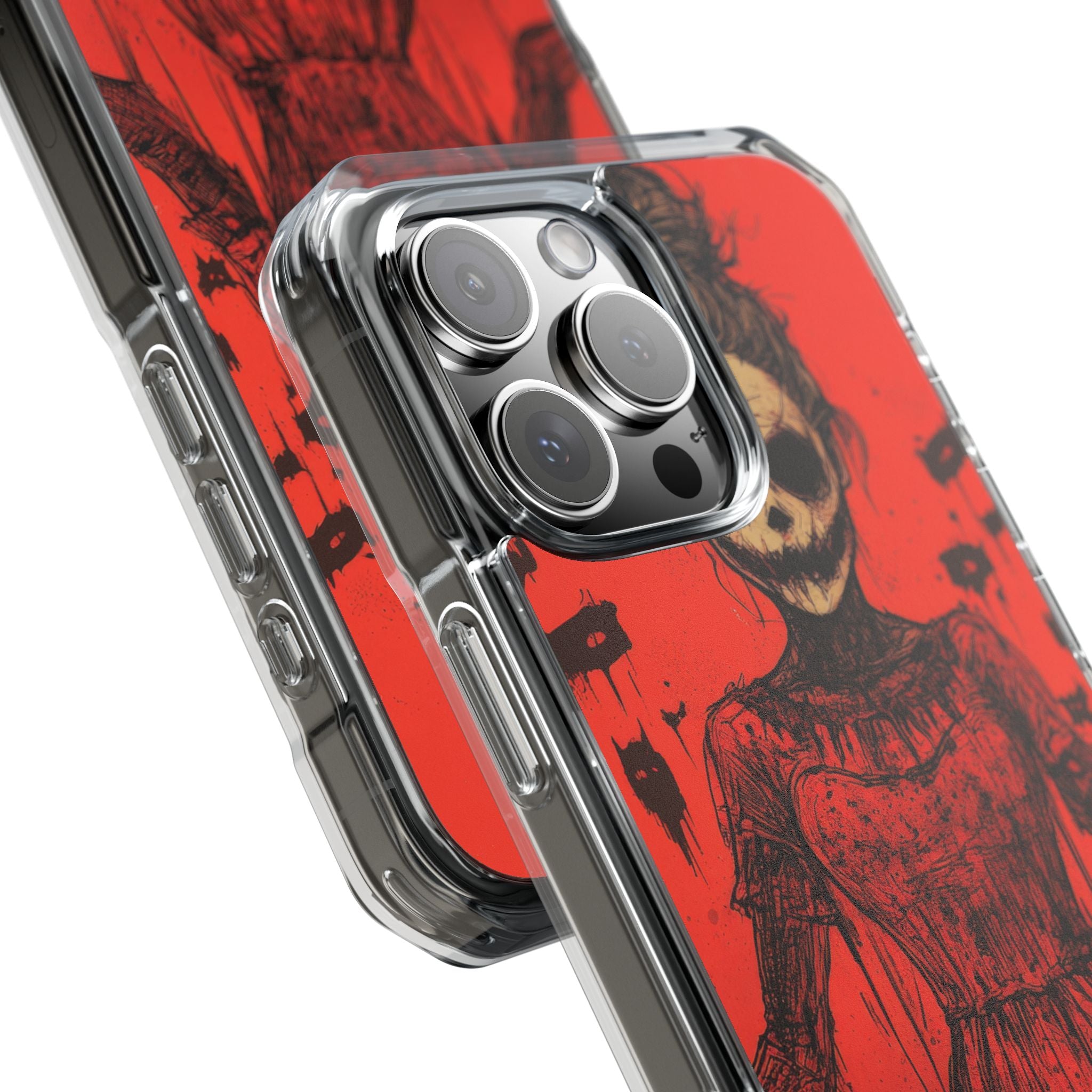 Haunting Scarlet Descent iPhone 16 - Clear Impact Phone Case