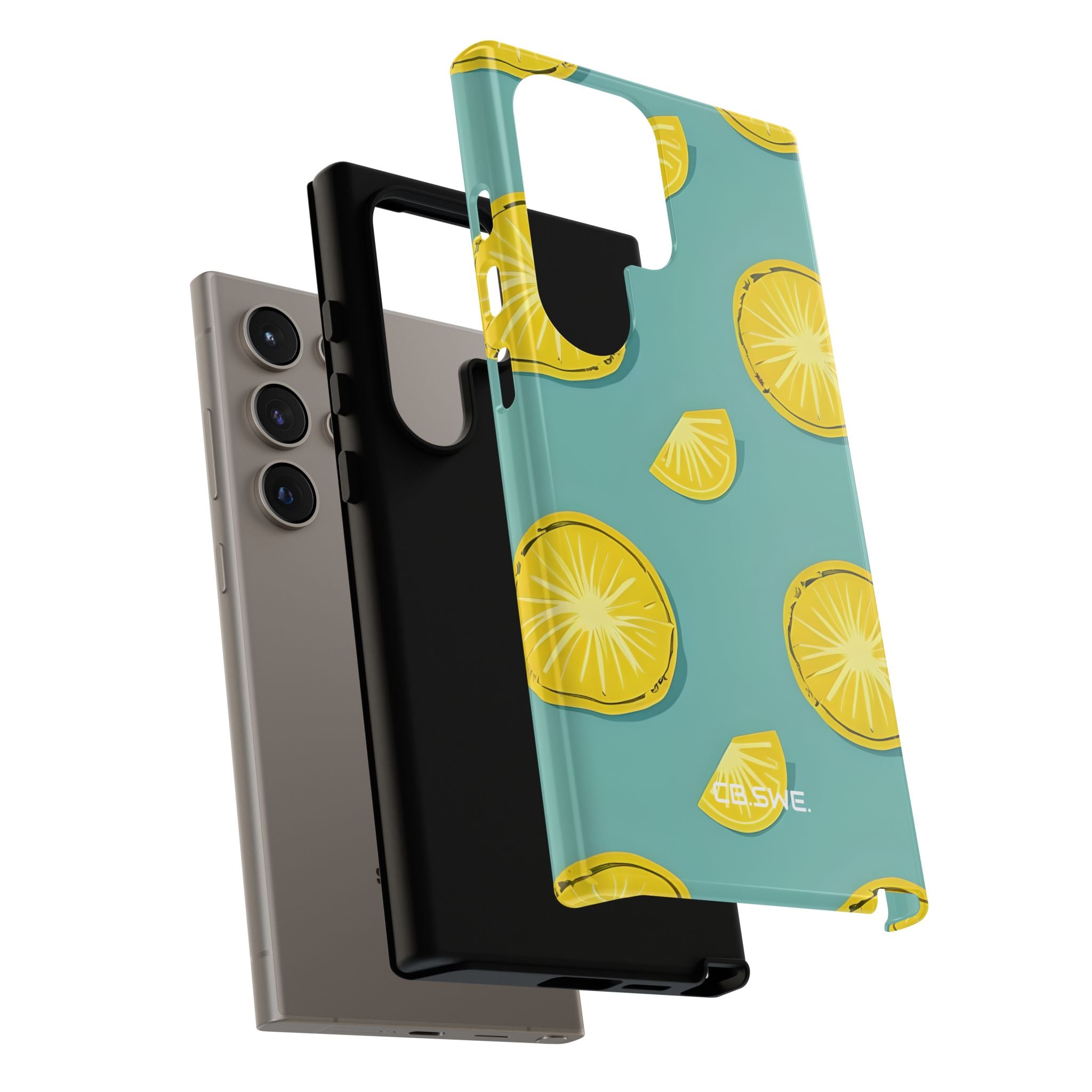 Bright Yellow Pineapple Slice on Teal Samsung S24 - Tough
