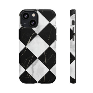 Check Marble - Protective Phone Case