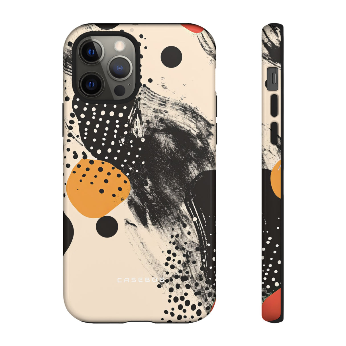 Black Dot Elegance - Protective Phone Case