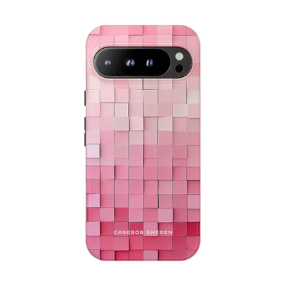 Pink Gradient Squares Google Pixel 9 - Tough Phone Case