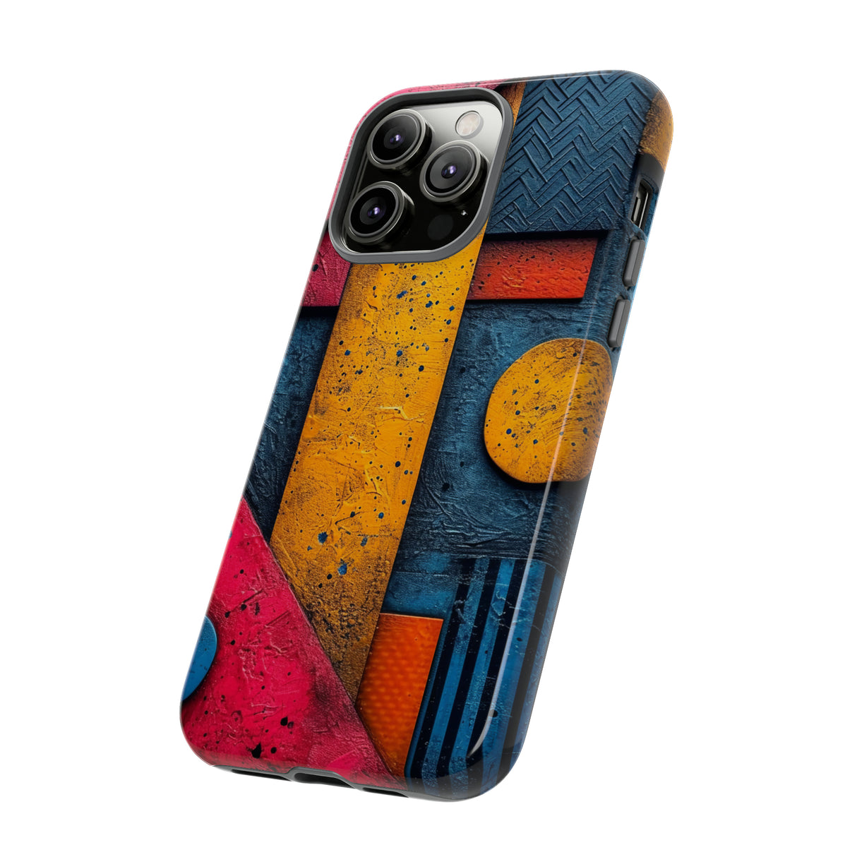 Neon Geometric Fusion - Protective Phone Case