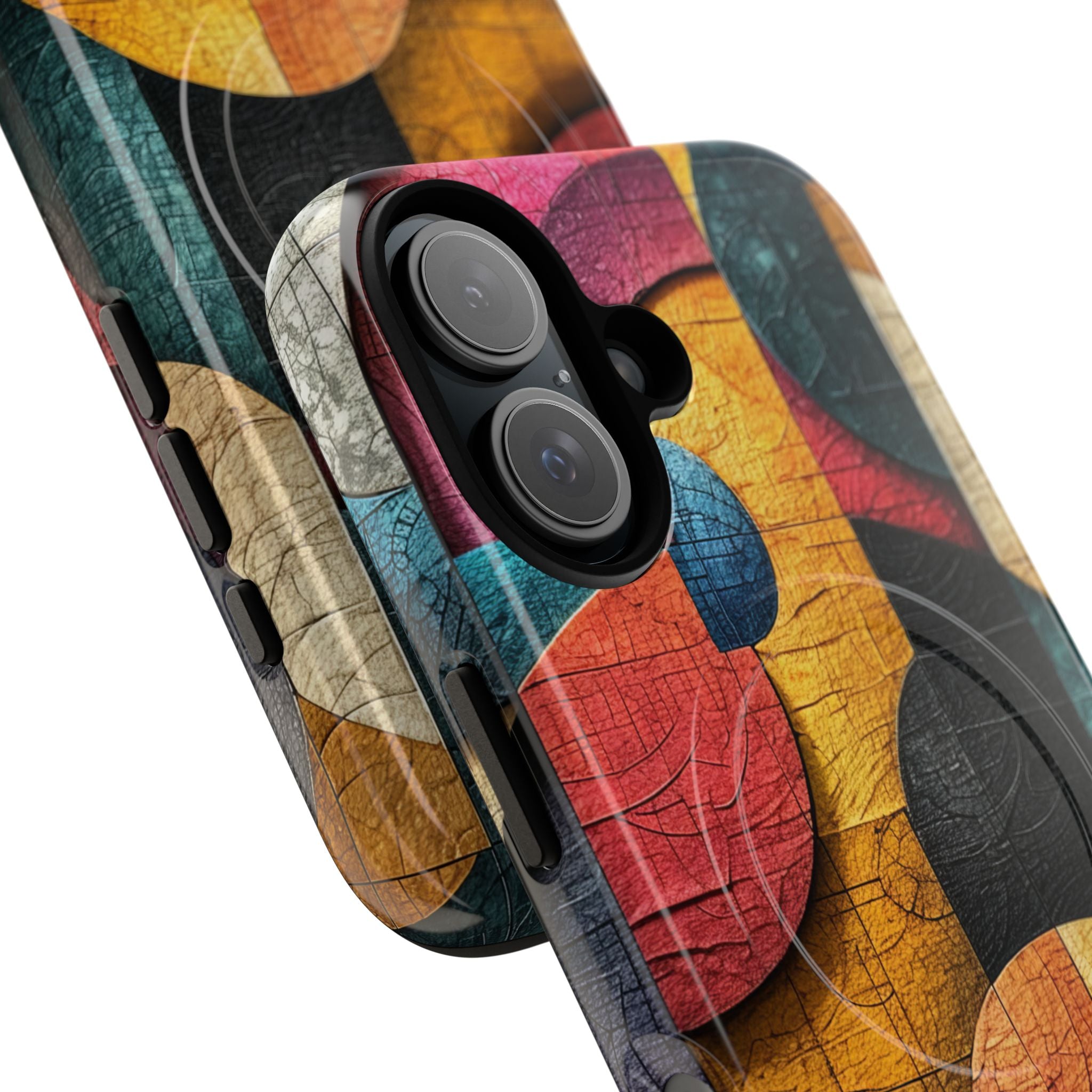 Vibrant Geometric Art - Tough + MagSafe® iPhone 16 Phone Case