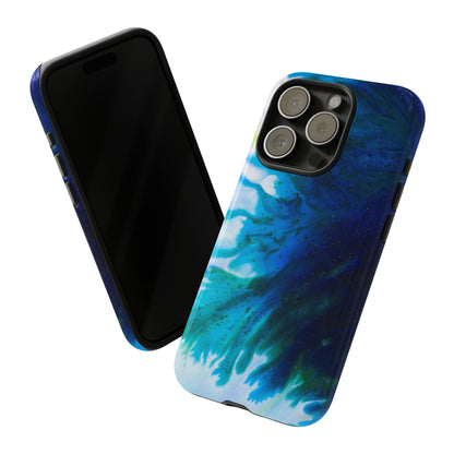 Blue Liquid Ink Art - Protective Phone Case