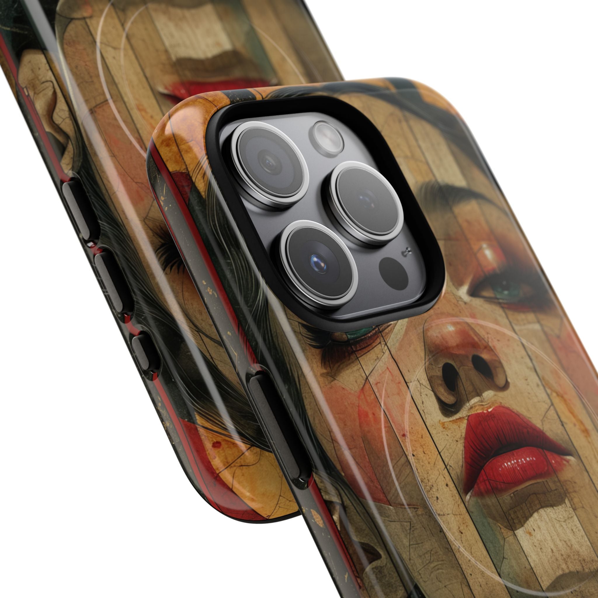 Bold Art Deco Portrait - Tough + MagSafe® iPhone 15 Phone Case