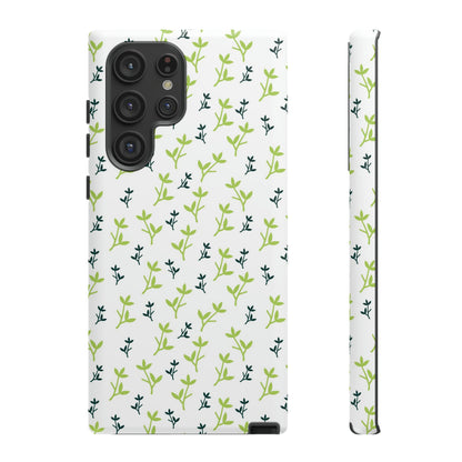 White Flower Pattern - Protective Phone Case