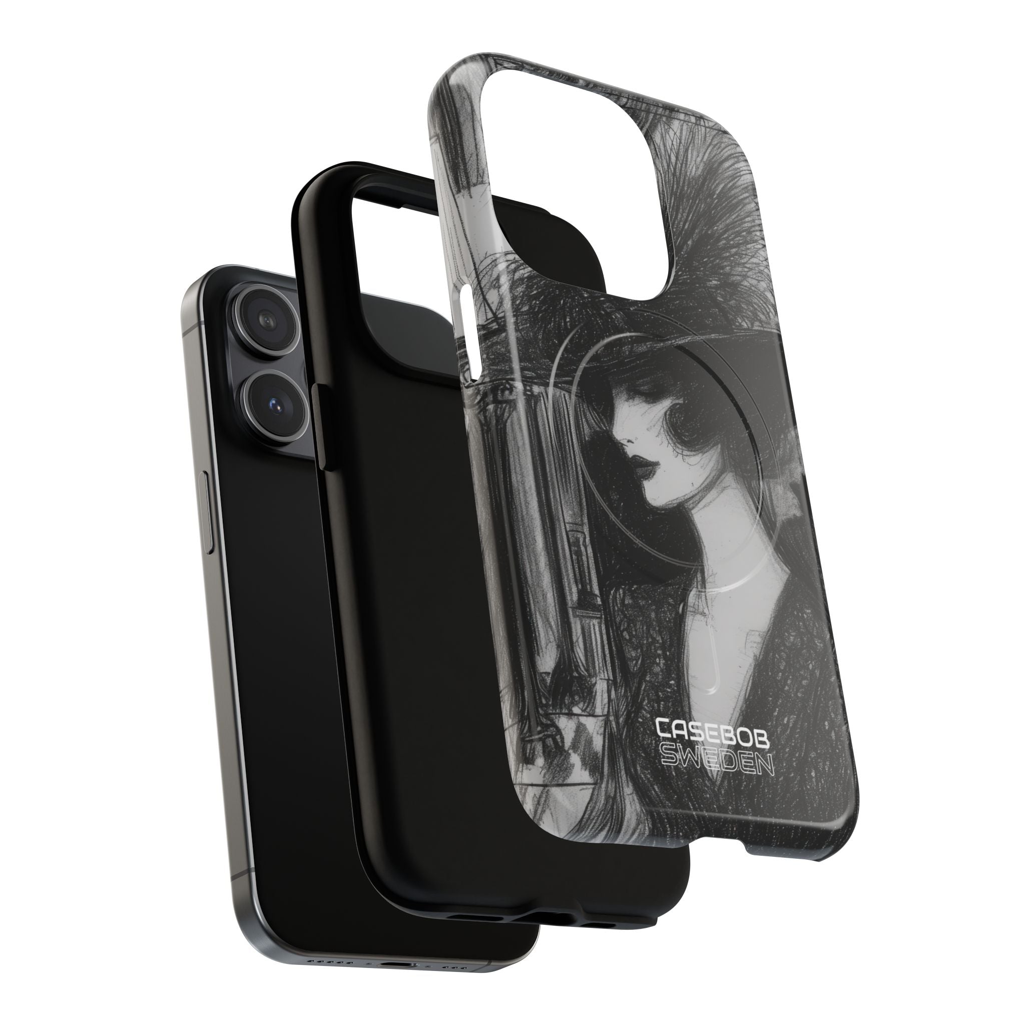 Vintage Feather Elegance iPhone 15 - Tough+