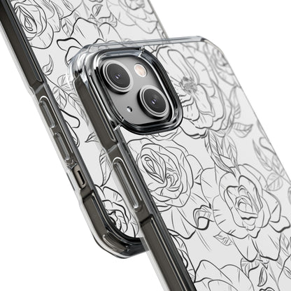 Intricate Rose Sketches iPhone Case - Impact