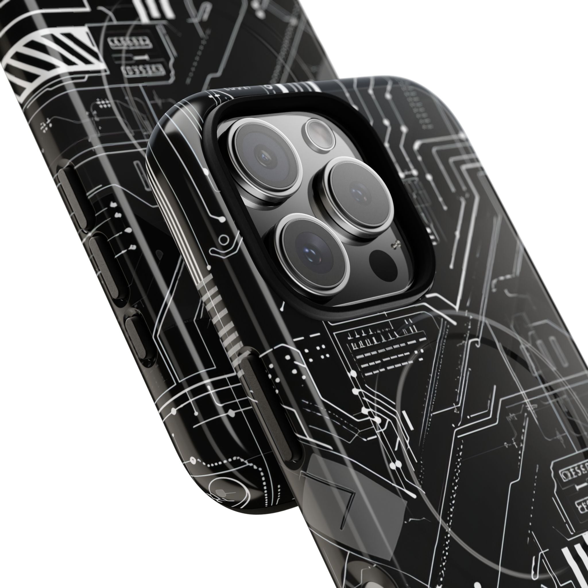 Futuristisches Schaltkreisgitter iPhone 16 - Tough+