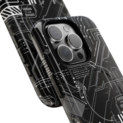 Futuristisches Schaltkreisgitter iPhone 16 - Tough+